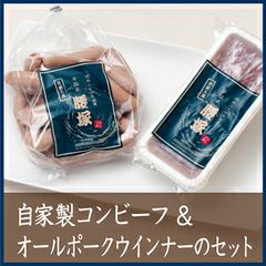 自家製コンビーフ&オールポークウインナーのセット